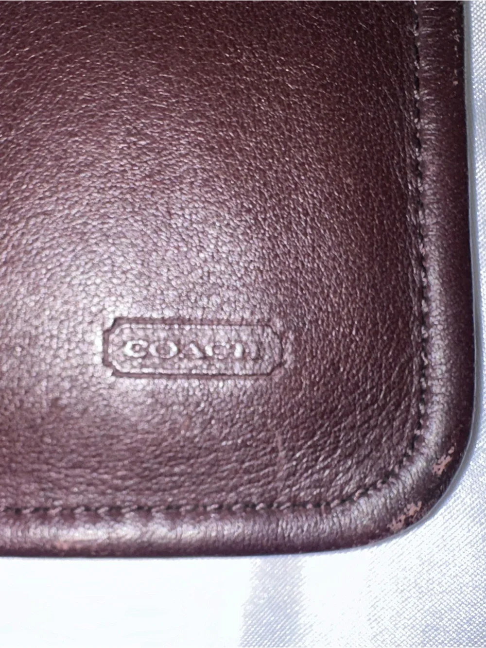Coach leather zip